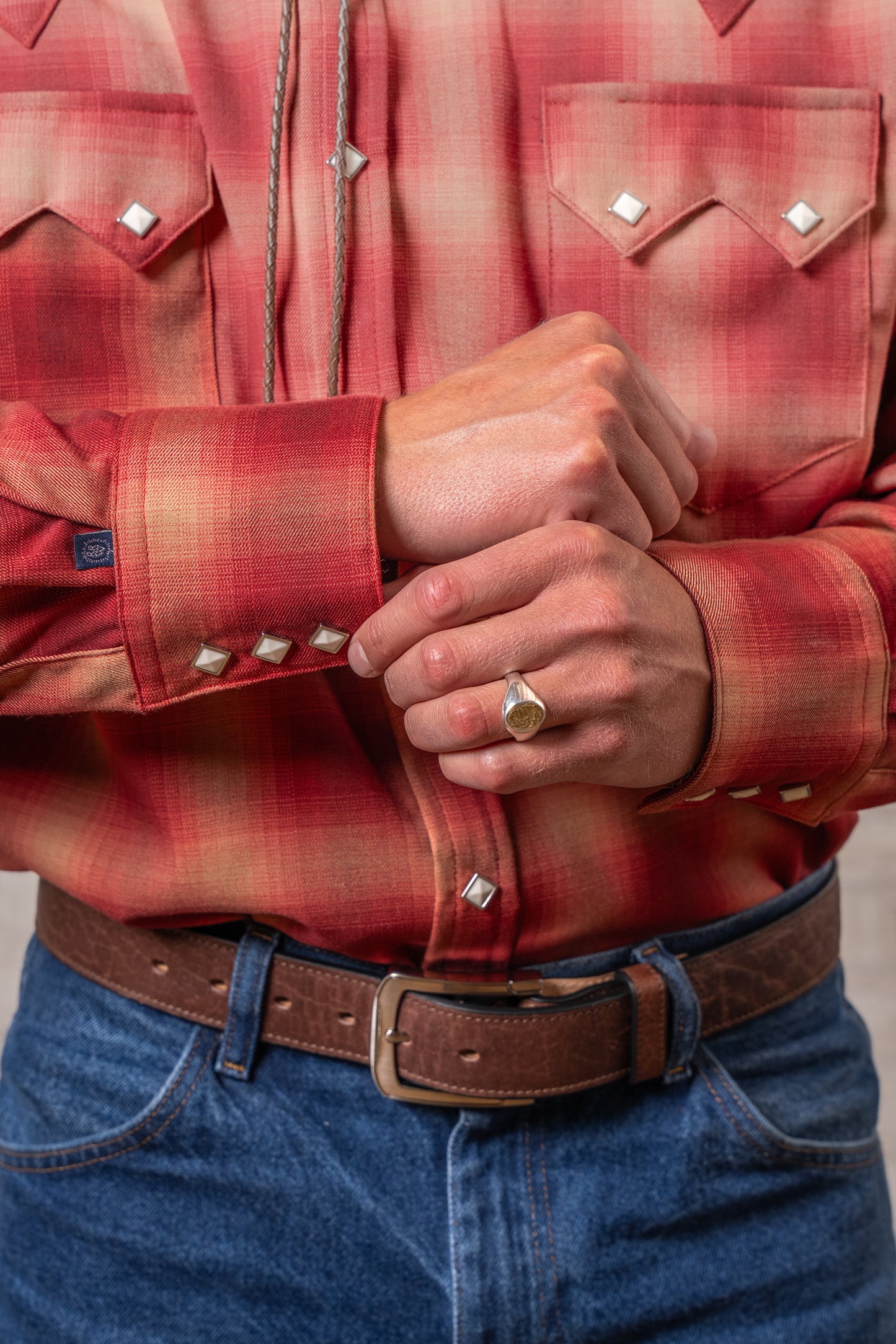 Rockmount Ranch Wear Men's Red Fine Shadow Plaid Western Shirt - Rockmount Clothing - Flyclothing LLC