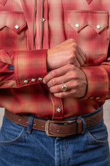 Rockmount Ranch Wear Men's Red Fine Shadow Plaid Western Shirt - Rockmount Clothing - Flyclothing LLC