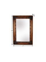 35" Brown Solid Wood Rustic Framed Accent Mirror - HomeRoots - Flyclothing LLC