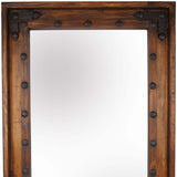 35" Brown Solid Wood Rustic Framed Accent Mirror - HomeRoots - Flyclothing LLC