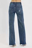RISEN Full Size Tummy Control High Rise Long Straight Jeans Plus Size - Trendsi - Flyclothing LLC