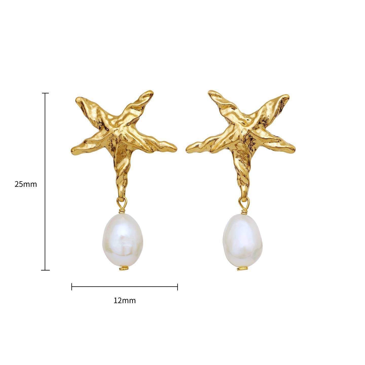 Fashionable Five-pointed Star Pearl Earrings - My Store - Flyclothing LLC