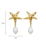 Fashionable Five-pointed Star Pearl Earrings - My Store - Flyclothing LLC