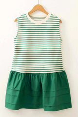 Stripe Woven Sleeveless Mini Dress - Trendsi - Flyclothing LLC