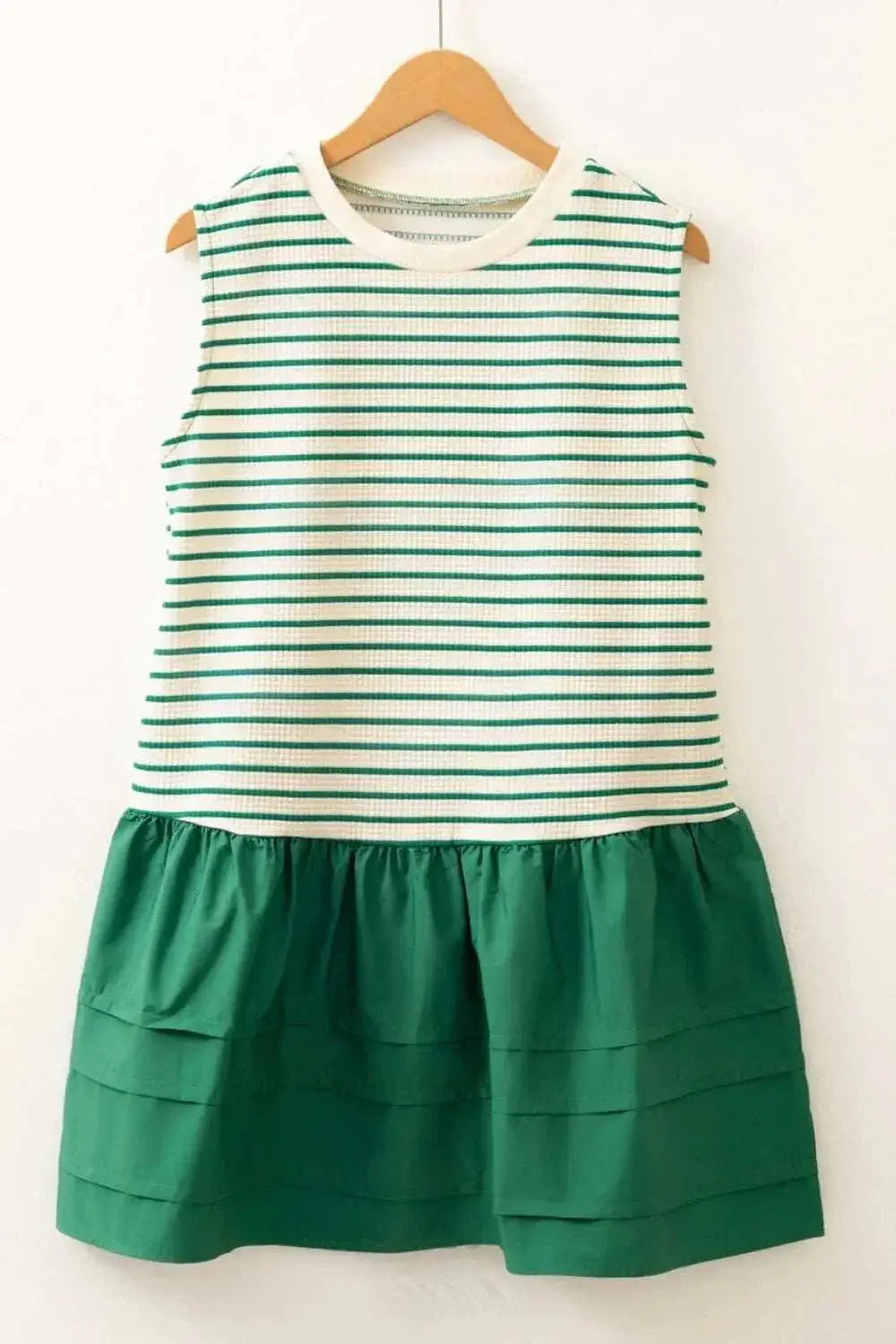 Stripe Woven Sleeveless Mini Dress - Trendsi - Flyclothing LLC