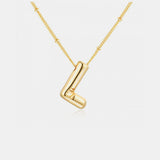 Gold-Plated Letter Pendant Necklace - Trendsi