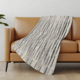 50" X 70" Beige And Charcoal Striped Microfiber Plush Throw Blanket - Homeroots - Flyclothing LLC