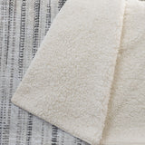 50" X 70" Beige And Charcoal Striped Microfiber Plush Throw Blanket - Homeroots - Flyclothing LLC