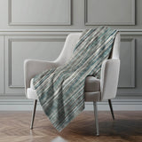 50" X 70" Ivory And Blue Striped Microfiber Plush Throw Blanket - Homeroots - Flyclothing LLC