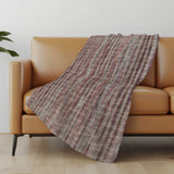 50" X 70" Burgundy And Beige Striped Microfiber Plush Throw Blanket - Homeroots - Flyclothing LLC
