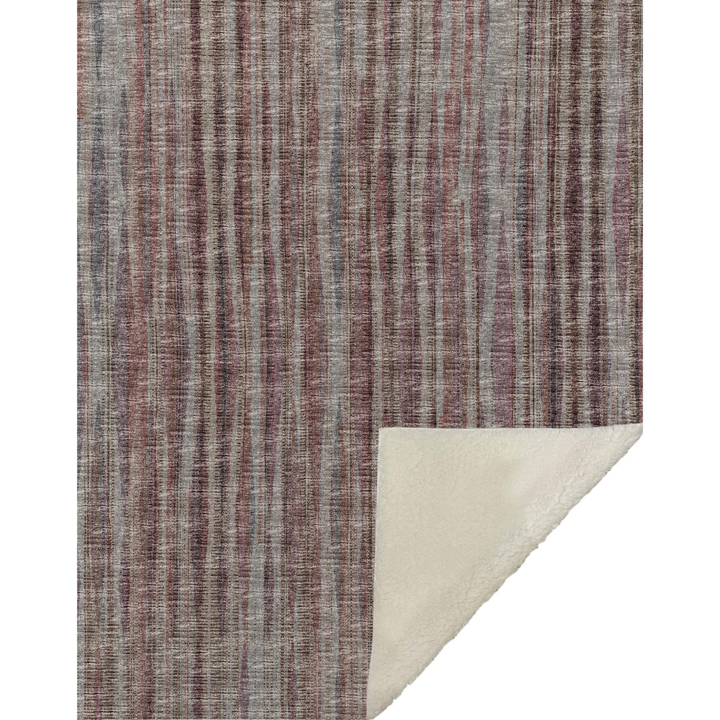50" X 70" Burgundy And Beige Striped Microfiber Plush Throw Blanket - Homeroots - Flyclothing LLC