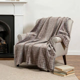 50" X 70" Burgundy And Beige Striped Microfiber Plush Throw Blanket - Homeroots - Flyclothing LLC