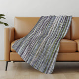 50" X 70" Plum And Ivory Striped Microfiber Plush Throw Blanket - Homeroots - Flyclothing LLC