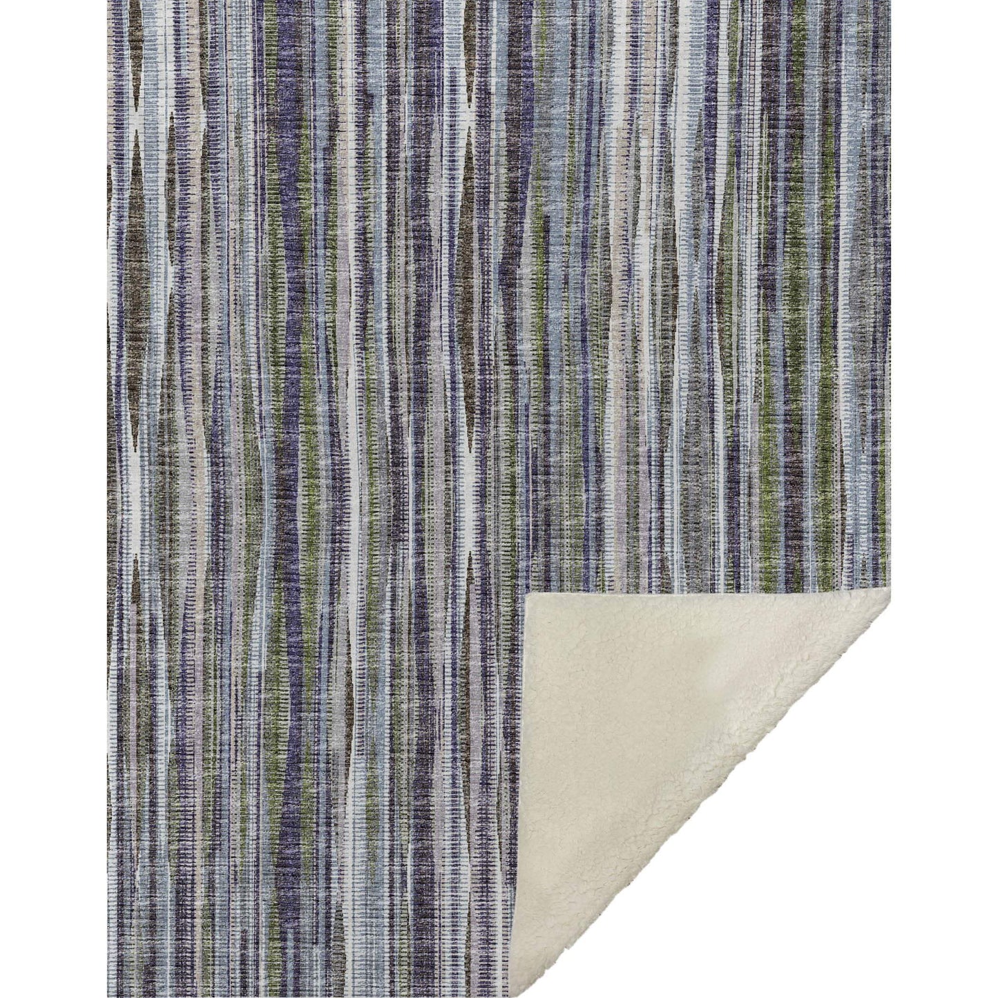 50" X 70" Plum And Ivory Striped Microfiber Plush Throw Blanket - Homeroots - Flyclothing LLC