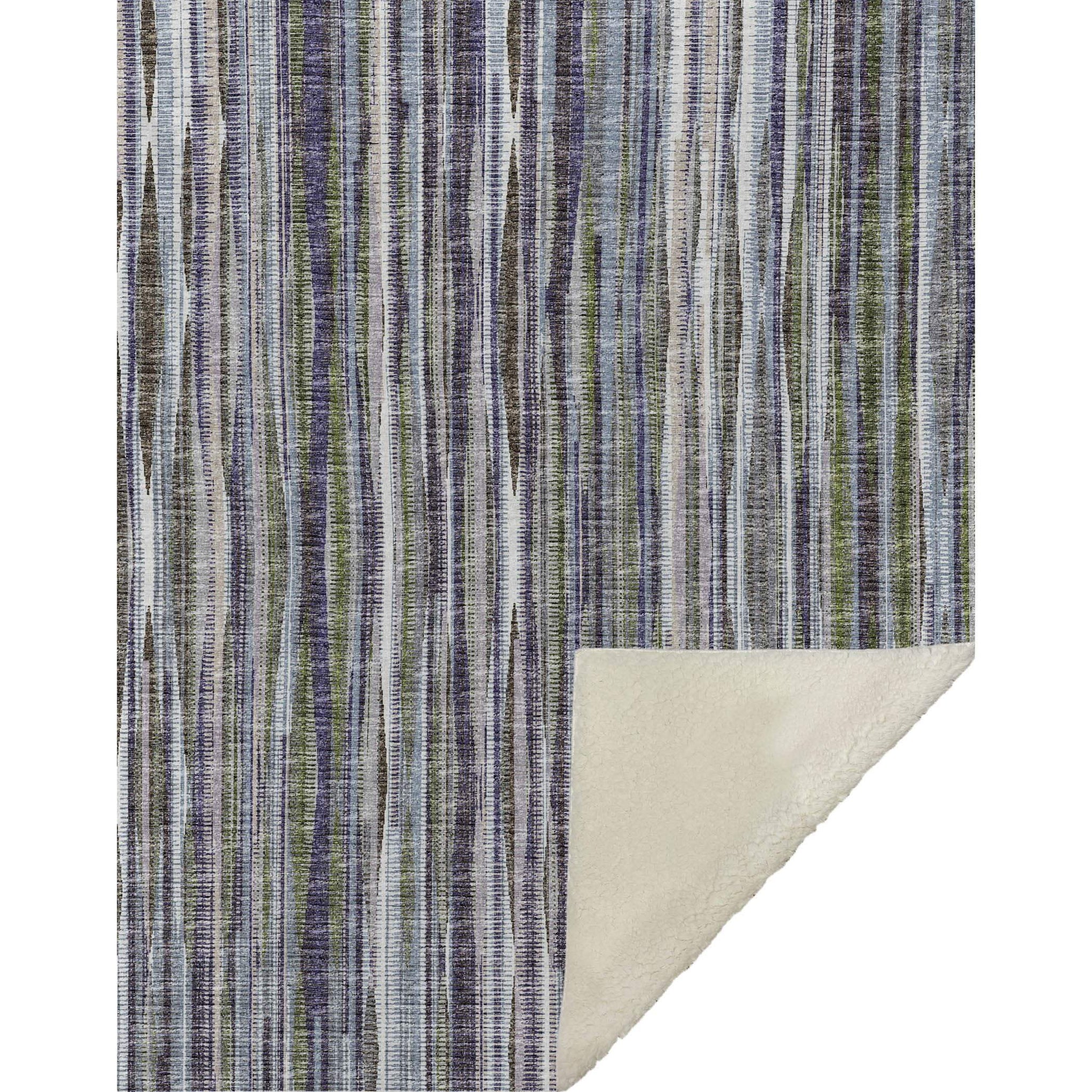 50" X 70" Plum And Ivory Striped Microfiber Plush Throw Blanket - Homeroots - Flyclothing LLC