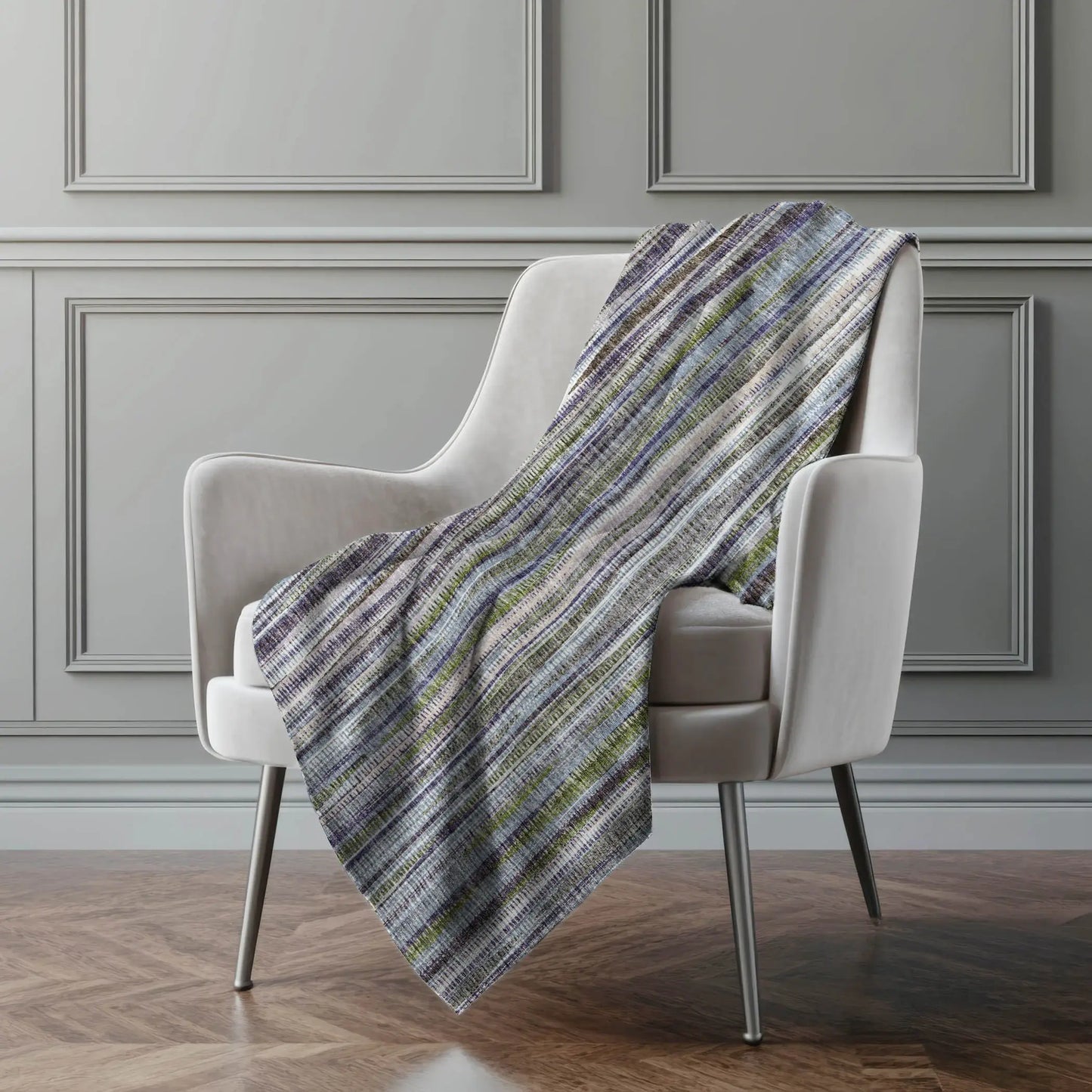 50" X 70" Plum And Ivory Striped Microfiber Plush Throw Blanket - Homeroots - Flyclothing LLC