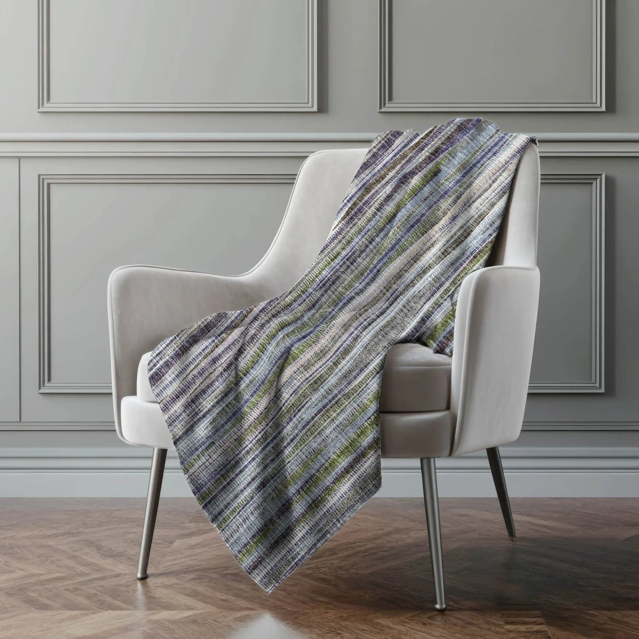 50" X 70" Plum And Ivory Striped Microfiber Plush Throw Blanket - Homeroots - Flyclothing LLC