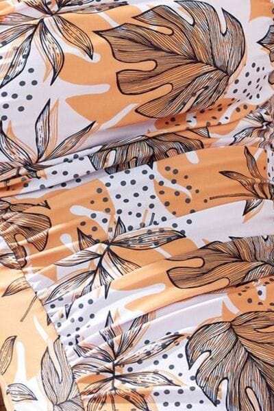 Square Neck Printed One-Piece Swimwear and Cover Up Swim Set - Trendsi - Flyclothing LLC