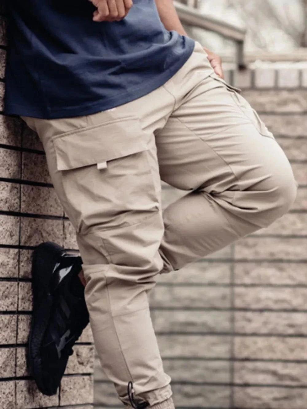Men's Plus Size Drawstring Pants with Cargo Pockets - Trendsi