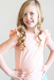 Peach S/S Ruffle Tee - Mila & Rose ®