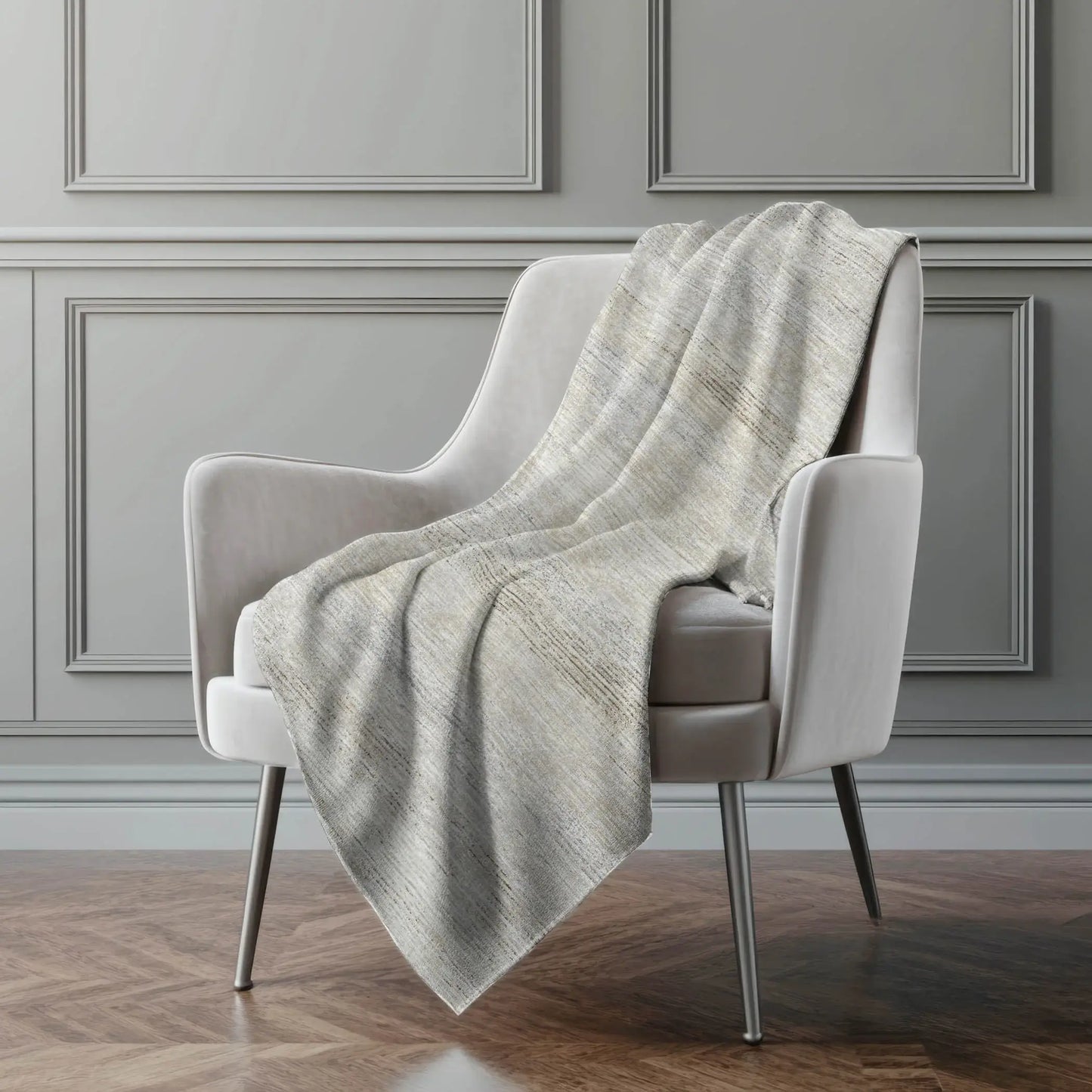 50" X 70" Beige And Ivory Abstract Microfiber Plush Throw Blanket - Homeroots - Flyclothing LLC