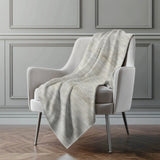 50" X 70" Beige And Ivory Abstract Microfiber Plush Throw Blanket - Homeroots - Flyclothing LLC