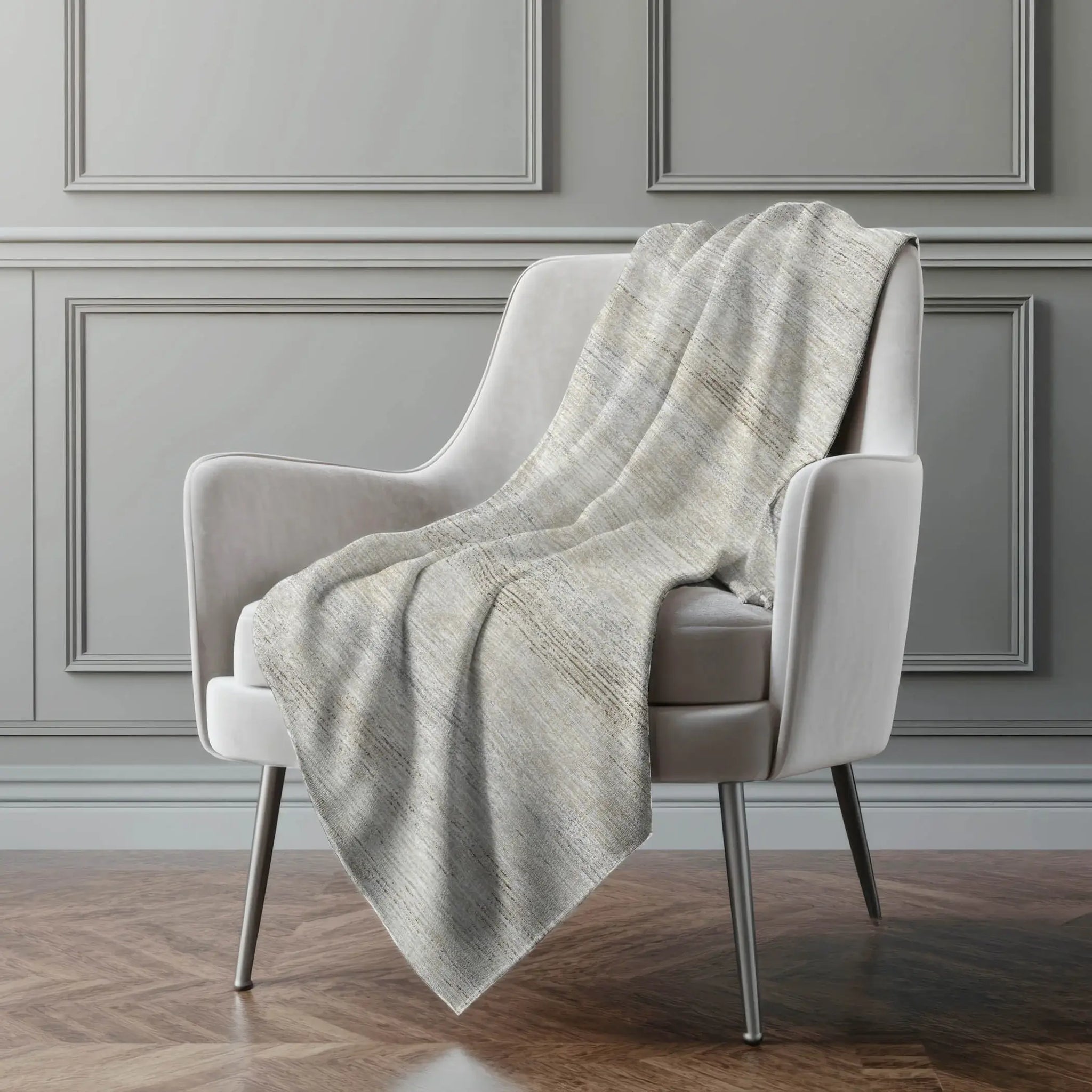 50" X 70" Beige And Ivory Abstract Microfiber Plush Throw Blanket - Homeroots - Flyclothing LLC