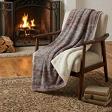 50" X 70" Burgundy And Beige Abstract Polyester Woven Plush Throw Blanket - Homeroots - Flyclothing LLC