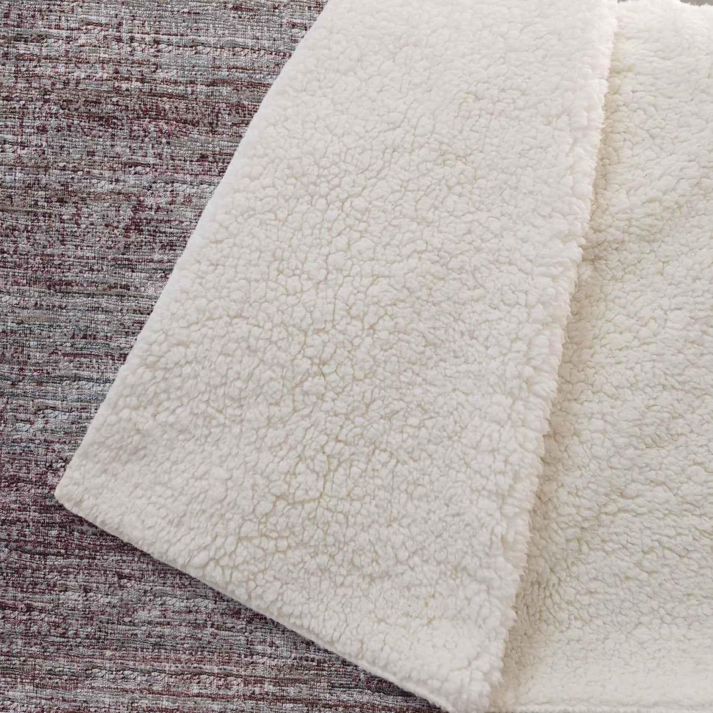 50" X 70" Burgundy And Beige Abstract Polyester Woven Plush Throw Blanket - HomeRoots - Flyclothing LLC