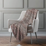 50" X 70" Burgundy And Beige Abstract Polyester Woven Plush Throw Blanket - HomeRoots - Flyclothing LLC