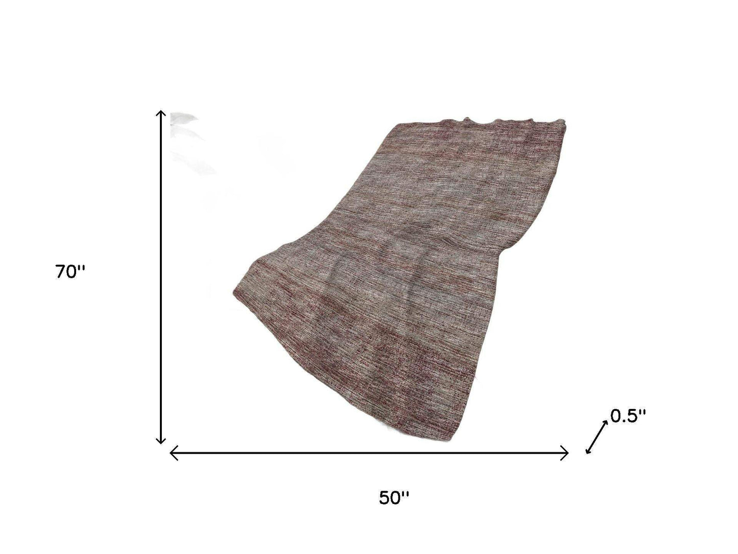 50" X 70" Burgundy And Beige Abstract Polyester Woven Plush Throw Blanket - HomeRoots - Flyclothing LLC
