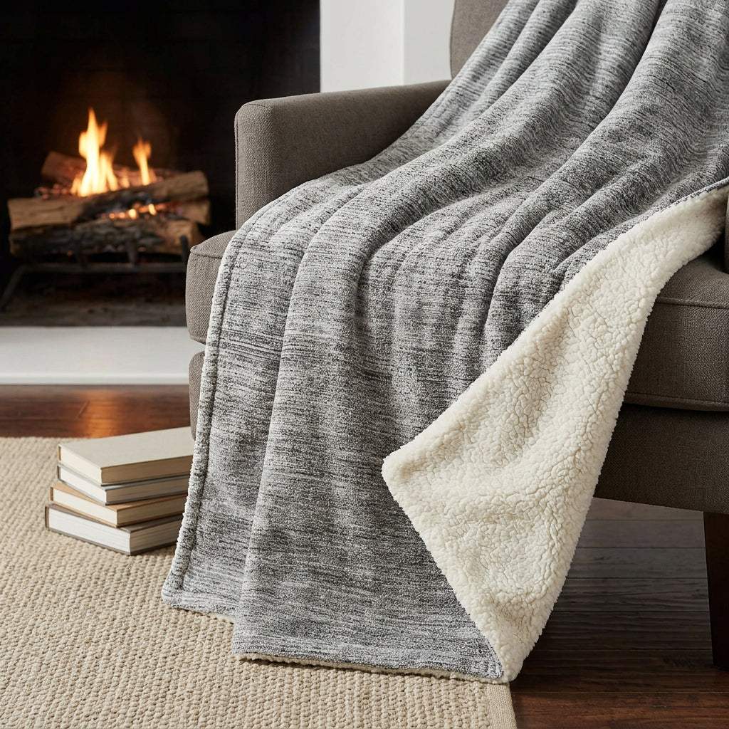 50" X 70" Silver And Gray Abstract Polyester Woven Plush Throw Blanket - HomeRoots - Flyclothing LLC