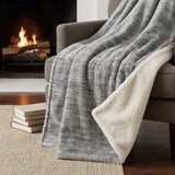 50" X 70" Silver And Gray Abstract Polyester Woven Plush Throw Blanket - HomeRoots - Flyclothing LLC