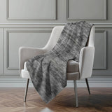 50" X 70" Gray And Silver Abstract Microfiber Plush Throw Blanket - Homeroots - Flyclothing LLC