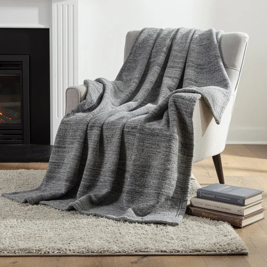 50" X 70" Gray And Silver Abstract Microfiber Plush Throw Blanket - Homeroots - Flyclothing LLC
