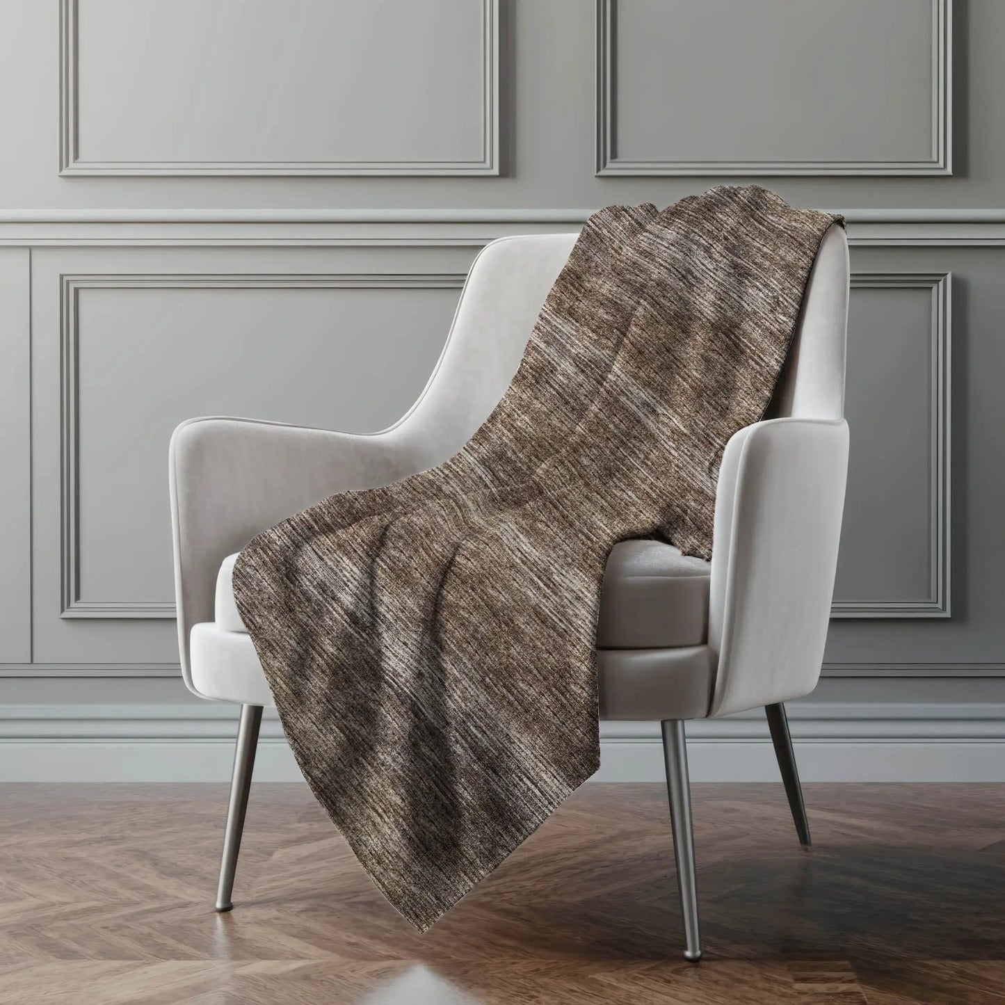 50" X 70" Brown And Beige Abstract Microfiber Plush Throw Blanket - Homeroots - Flyclothing LLC