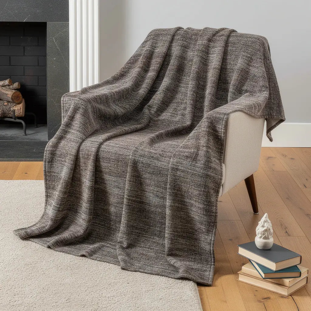 50" X 70" Brown And Beige Abstract Microfiber Plush Throw Blanket - Homeroots - Flyclothing LLC