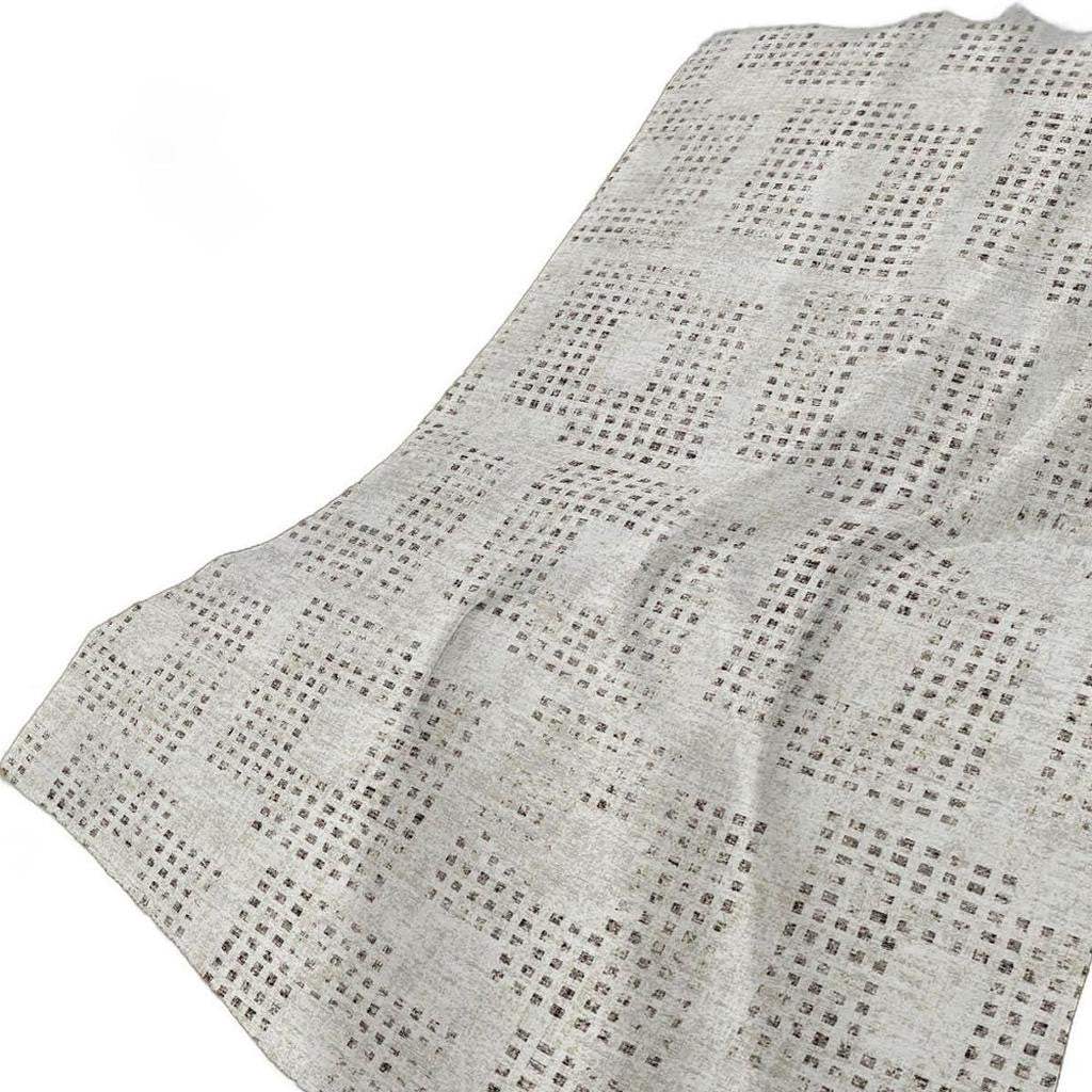 50" X 70" Beige And Charcoal Geometric Polyester Woven Plush Throw Blanket - Homeroots - Flyclothing LLC