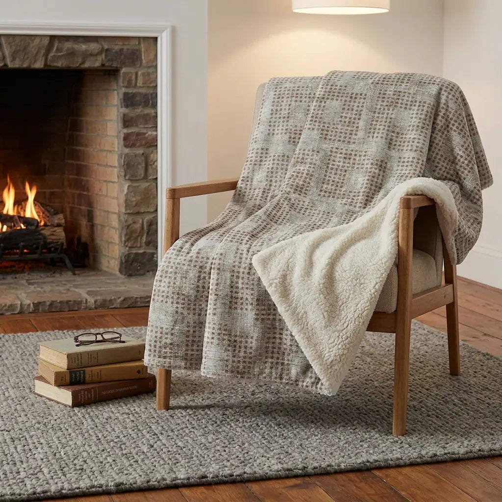 50" X 70" Cinnamon And Beige Geometric Polyester Woven Plush Throw Blanket - Homeroots - Flyclothing LLC