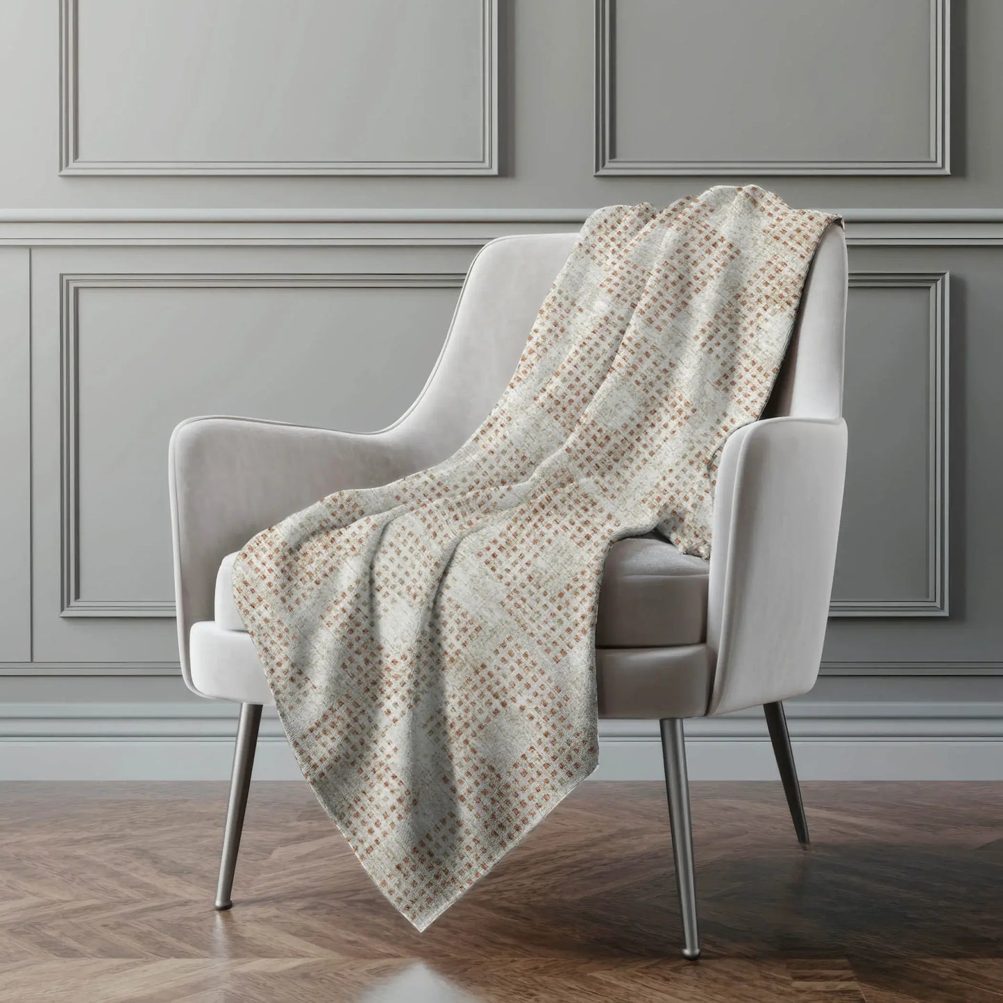 50" X 70" Cinnamon And Beige Geometric Polyester Woven Plush Throw Blanket - Homeroots - Flyclothing LLC