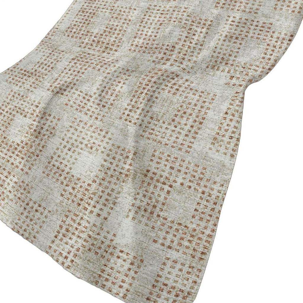50" X 70" Cinnamon And Beige Geometric Polyester Woven Plush Throw Blanket - HomeRoots - Flyclothing LLC