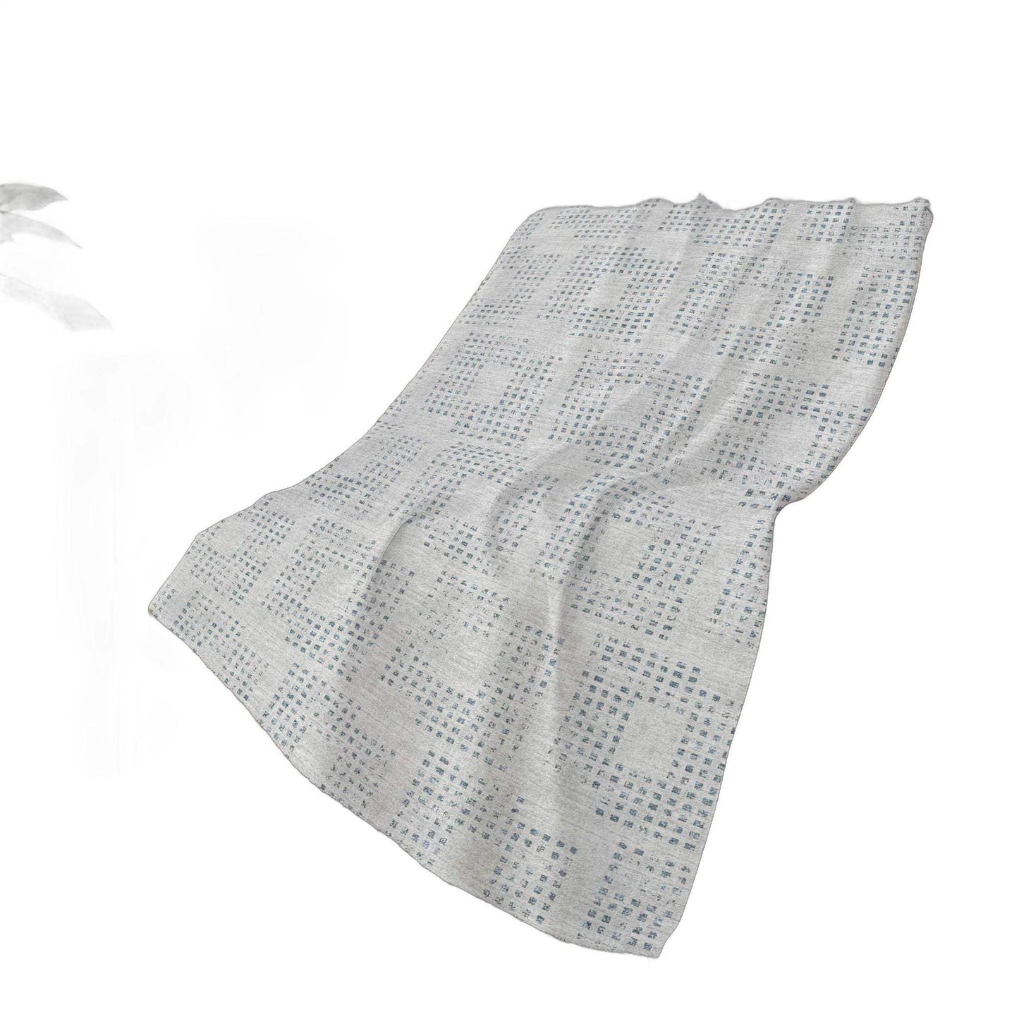 50" X 70" Silver And Blue Geometric Polyester Woven Plush Throw Blanket - HomeRoots - Flyclothing LLC