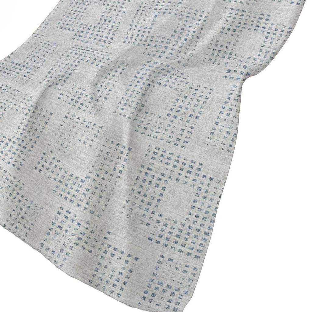 50" X 70" Silver And Blue Geometric Polyester Woven Plush Throw Blanket - HomeRoots - Flyclothing LLC