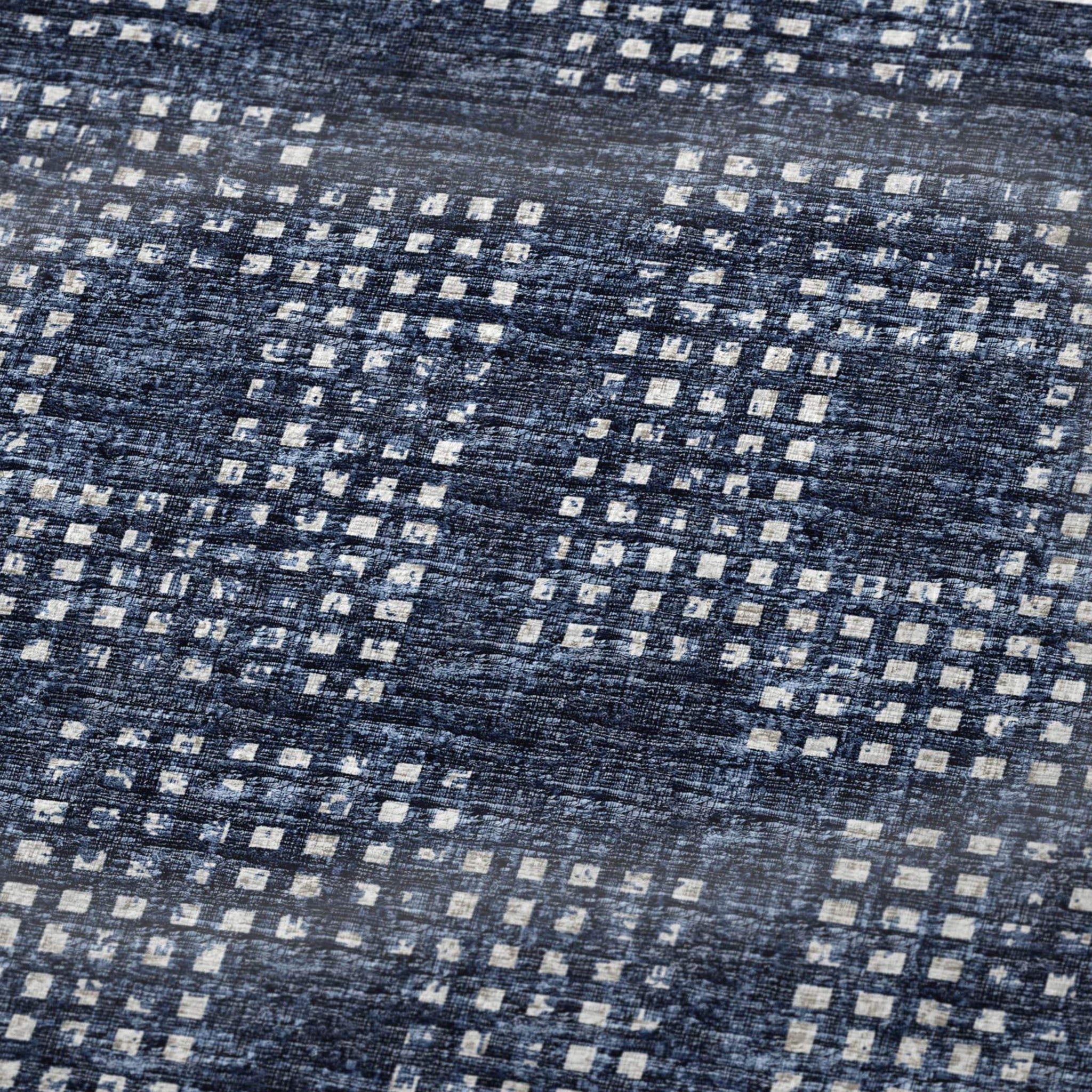 50" X 70" Blue And Ivory Geometric Polyester Woven Plush Throw Blanket - HomeRoots - Flyclothing LLC