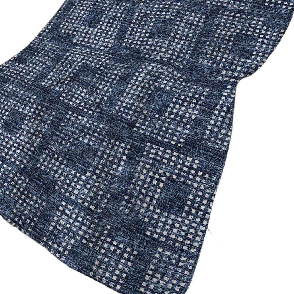 50" X 70" Blue And Ivory Geometric Polyester Woven Plush Throw Blanket - HomeRoots - Flyclothing LLC