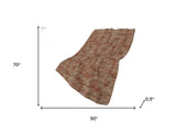 50" X 70" Brown And Beige Geometric Polyester Woven Plush Throw Blanket - HomeRoots - Flyclothing LLC