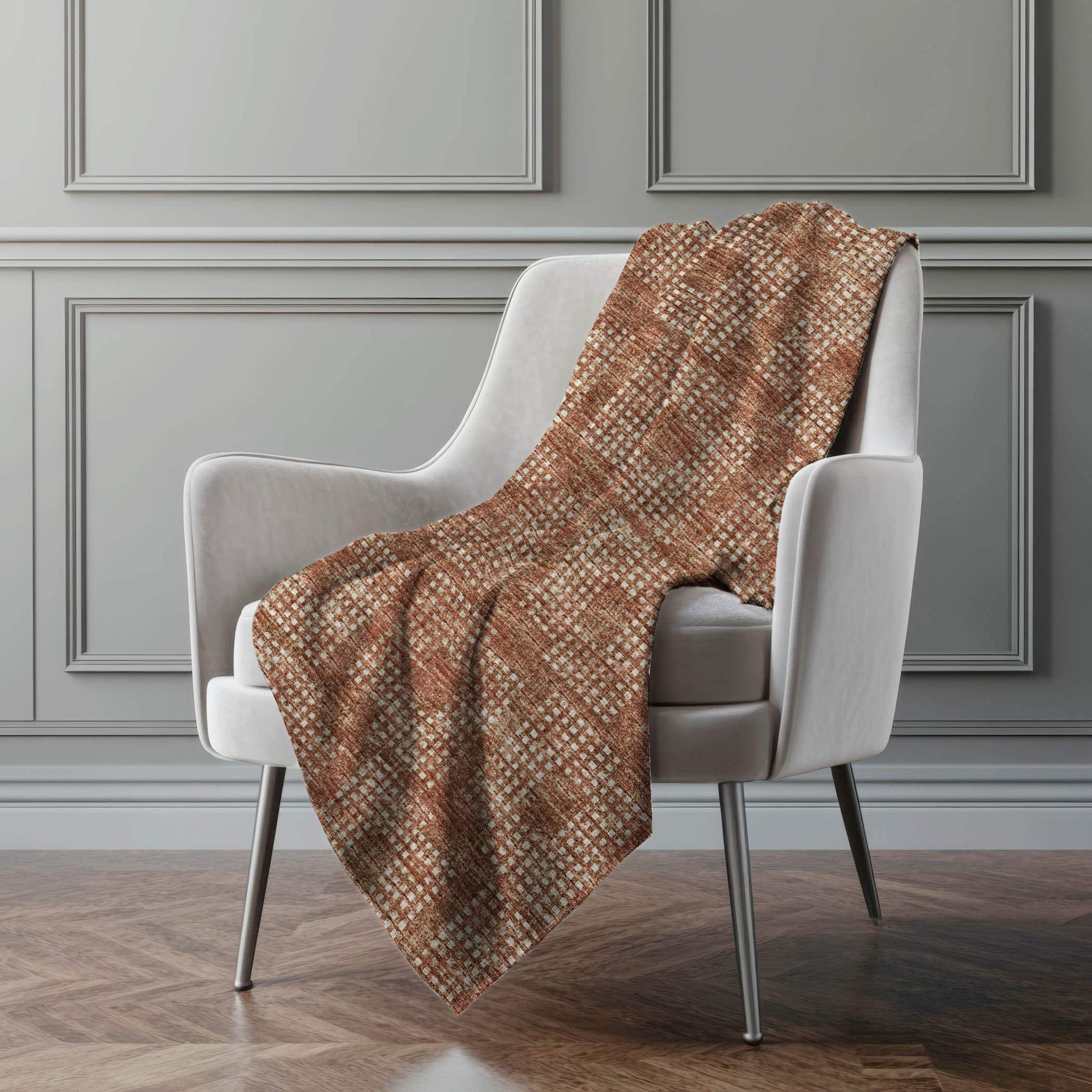 50" X 70" Brown And Beige Geometric Polyester Woven Plush Throw Blanket - HomeRoots - Flyclothing LLC
