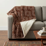50" X 70" Brown And Beige Geometric Polyester Woven Plush Throw Blanket - Homeroots - Flyclothing LLC