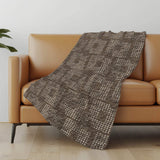 50" X 70" Brown And Ivory Geometric Polyester Woven Plush Throw Blanket - HomeRoots - Flyclothing LLC