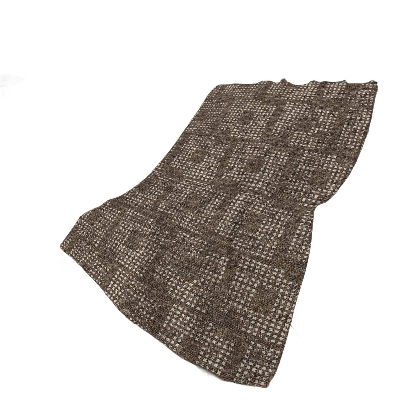 50" X 70" Brown And Ivory Geometric Polyester Woven Plush Throw Blanket - HomeRoots - Flyclothing LLC